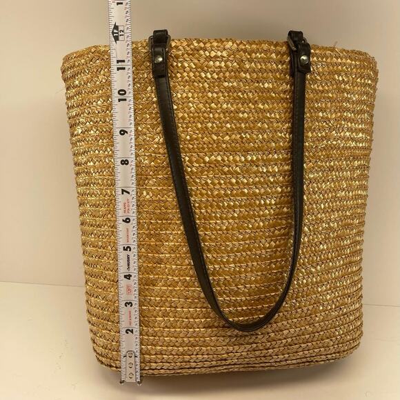 Faded Glory Straw Handbags Tote Purse Handle Top B#4 - Picture 6 of 11